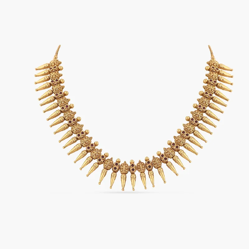 men’s silver wedding band Prarthana Antique Gold Plated Silver Necklace