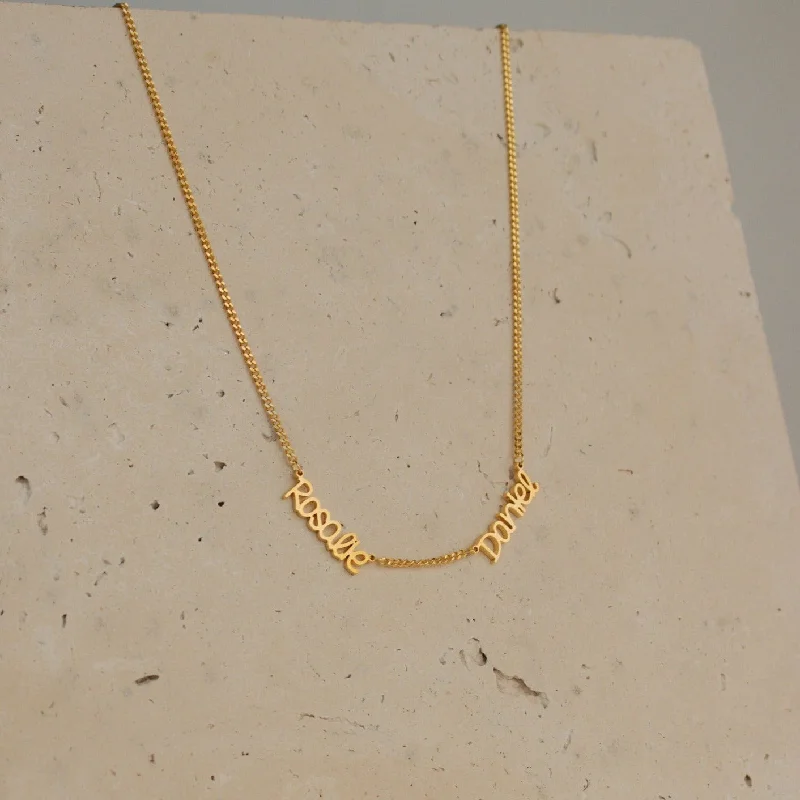 dainty heart charm necklace Preppy Multiple Name Necklace in Curb Chain