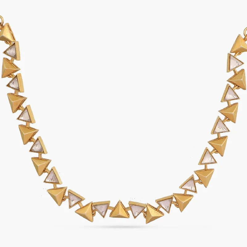 gold charm bracelet with initials Pyramid Simple Silver Necklace