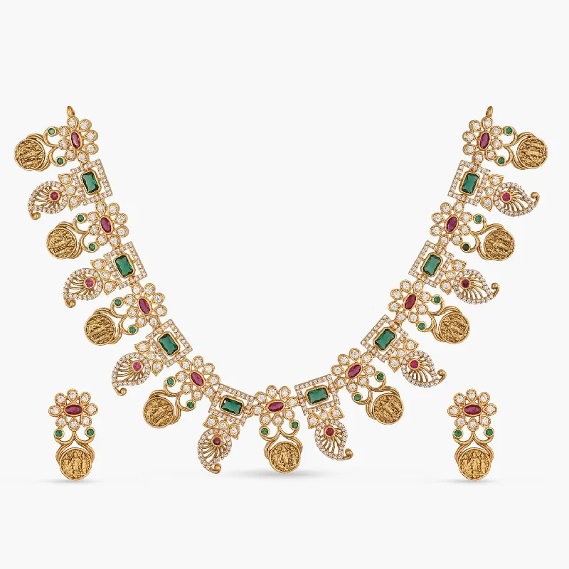unique tribal silver ring Ram Parivaar Kempu Necklace Set