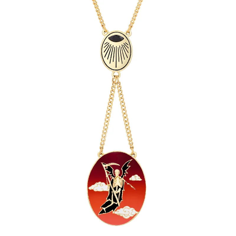 handcrafted gemstone drop earrings Reaper Necklace