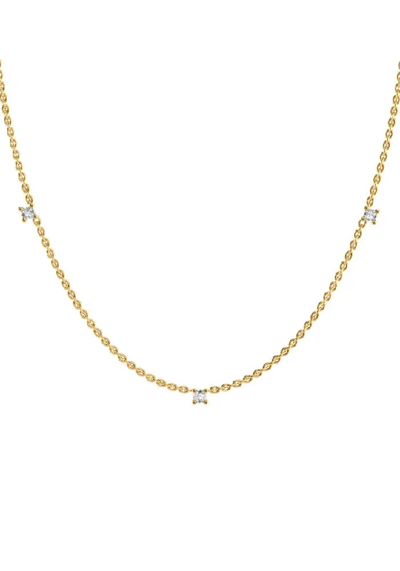 titanium black matte ring Triplet 18K Gold Necklace w. Lab-Grown Diamonds