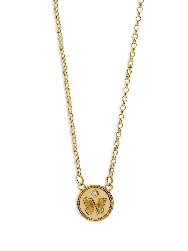 hammered sterling silver band Reverie Yellow Gold Stationary Necklace
