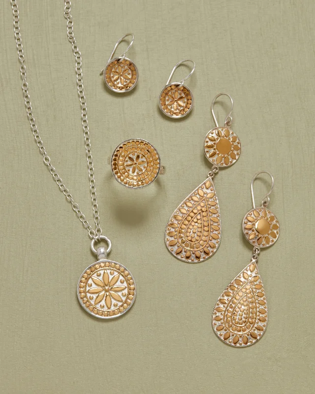 small diamond nose stud Reversible Round Flower Necklace