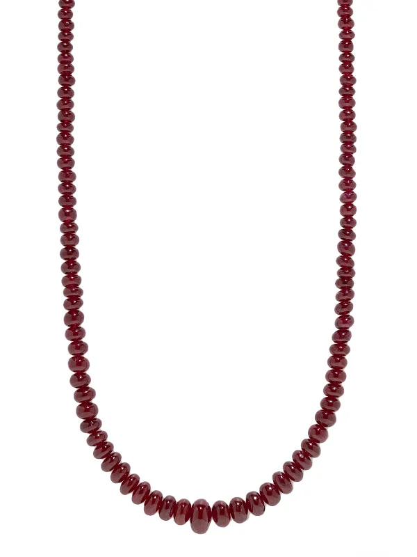 freshwater pearl drop earrings Rich Ruby Beaded Yellow Gold Necklace