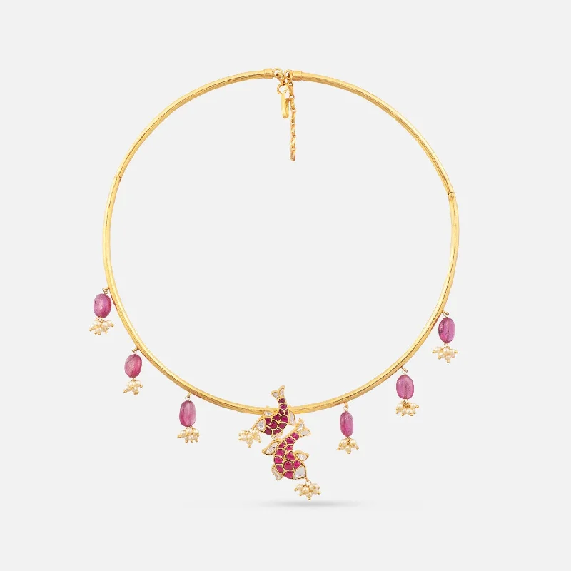 gold opal ring Rohita Hasli Silver Necklace