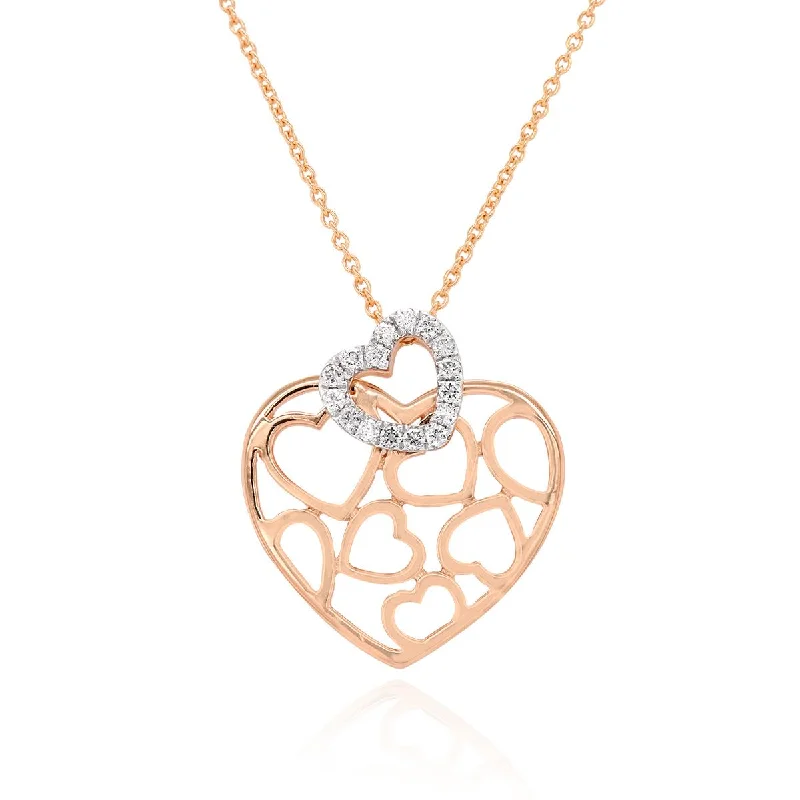 rose gold cartilage barbell ROSE GOLD HEART WITH HEART PATTERN DIAMOND NECKLACE, .11 CT TW rose gold cartilage barbell ROSE GOLD HEART WITH HEART PATTERN DIAMOND NECKLACE, .11 CT TW