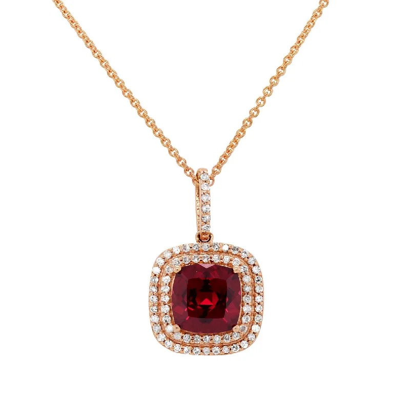 celestial sun and moon pendant ROSE GOLD NECKLACE WITH GARNET AND DIAMONDS, .28 CT TW celestial sun and moon pendant ROSE GOLD NECKLACE WITH GARNET AND DIAMONDS, .28 CT TW