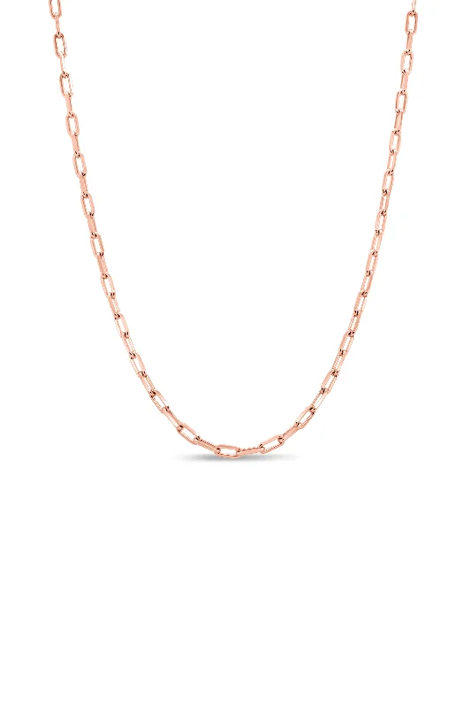 black tungsten wedding band for men 20" Rose Gold Paperclip Chain Necklace