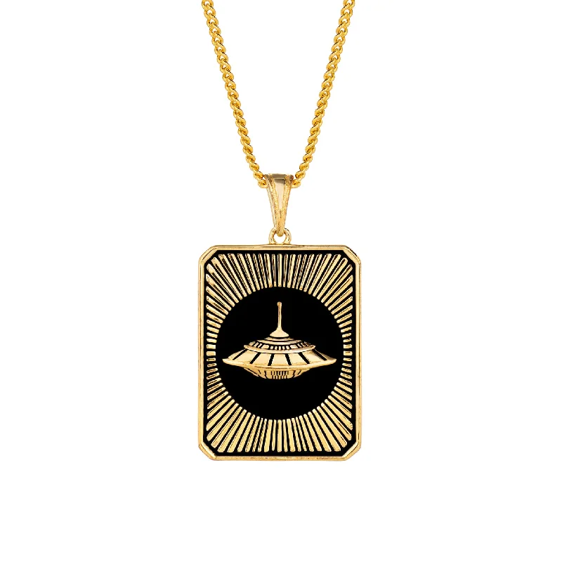 modern geometric gold ring Roswell Necklace