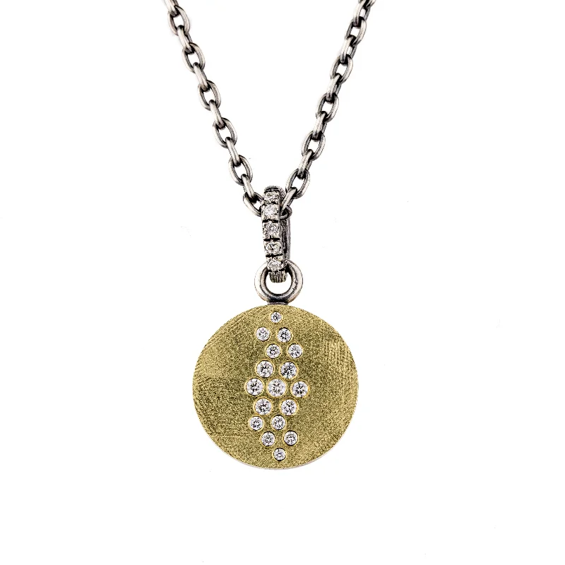 gold medallion pendant necklace Round Aria Pendant with Diamonds