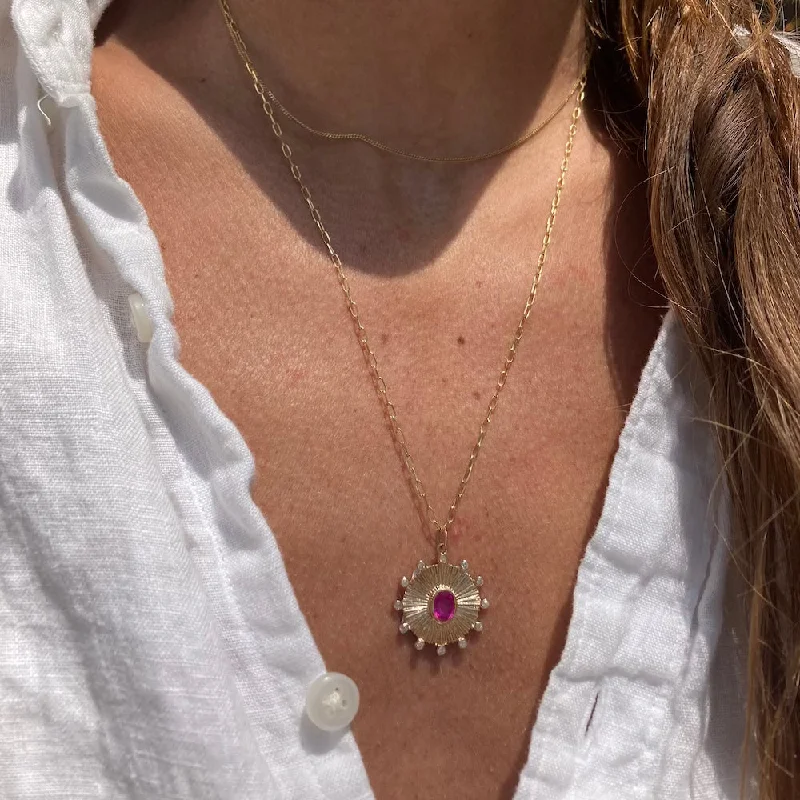 double-layered choker necklace ROYAL RUBY CHARM
