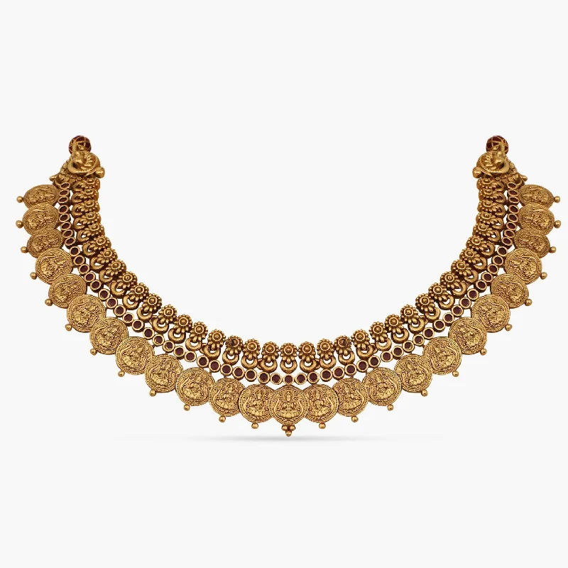 minimal gold ring stack Samridhi Antique Nakshi Silver Necklace