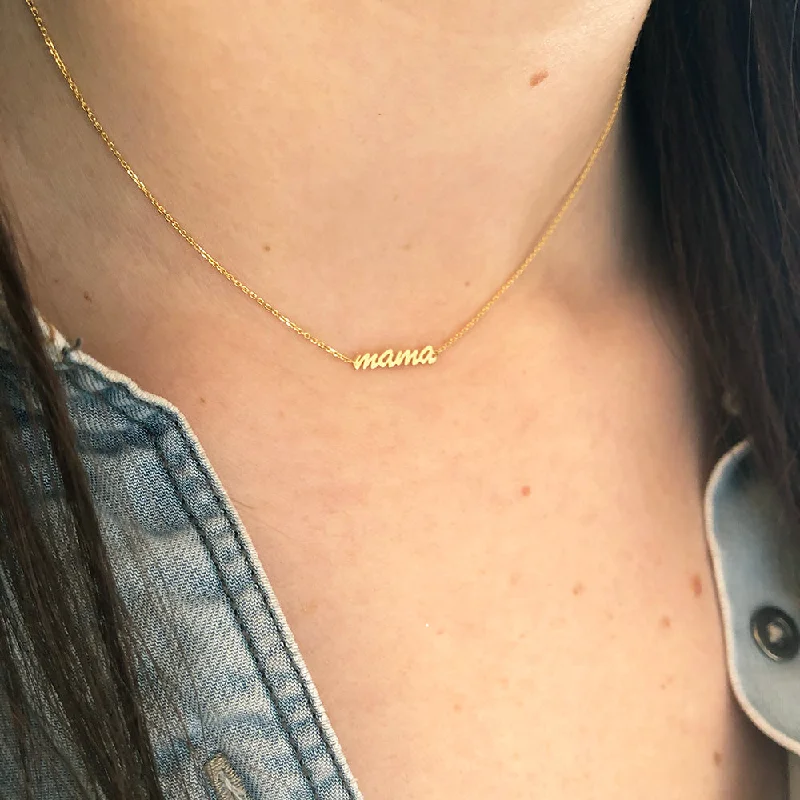 dainty rose gold anklet SCRIPT MAMA CHOKER NECKLACE