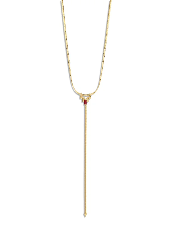 gold-plated snake chain bracelet See-Line Woman Dark Ruby Yellow Gold Lariat Necklace gold-plated snake chain bracelet See-Line Woman Dark Ruby Yellow Gold Lariat Necklace