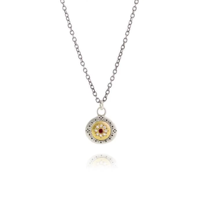 dainty butterfly pendant necklace Ruby and Diamond Seeds of Harmony Charm Necklace