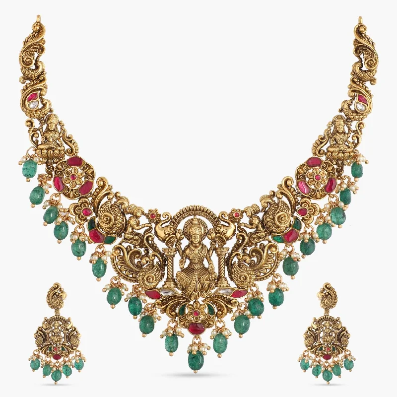 black spinel ring men Shree Antique Temple Necklace Set
