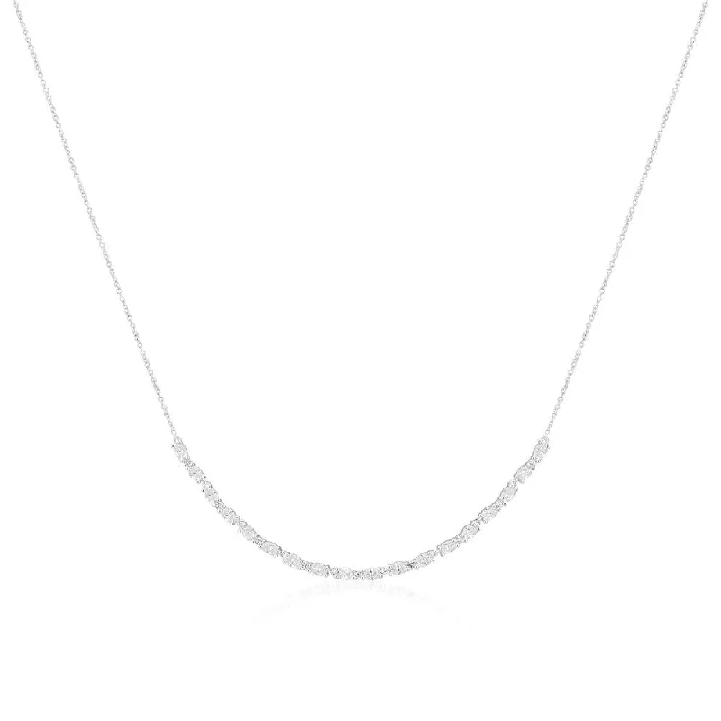 handmade clay bead earrings Ellera Ovale Silver Necklace w. Zirconia