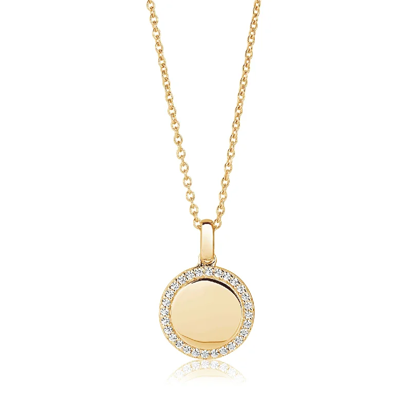 handcrafted filigree ring silver Follina Gold Plated Necklace w. White Zirconias