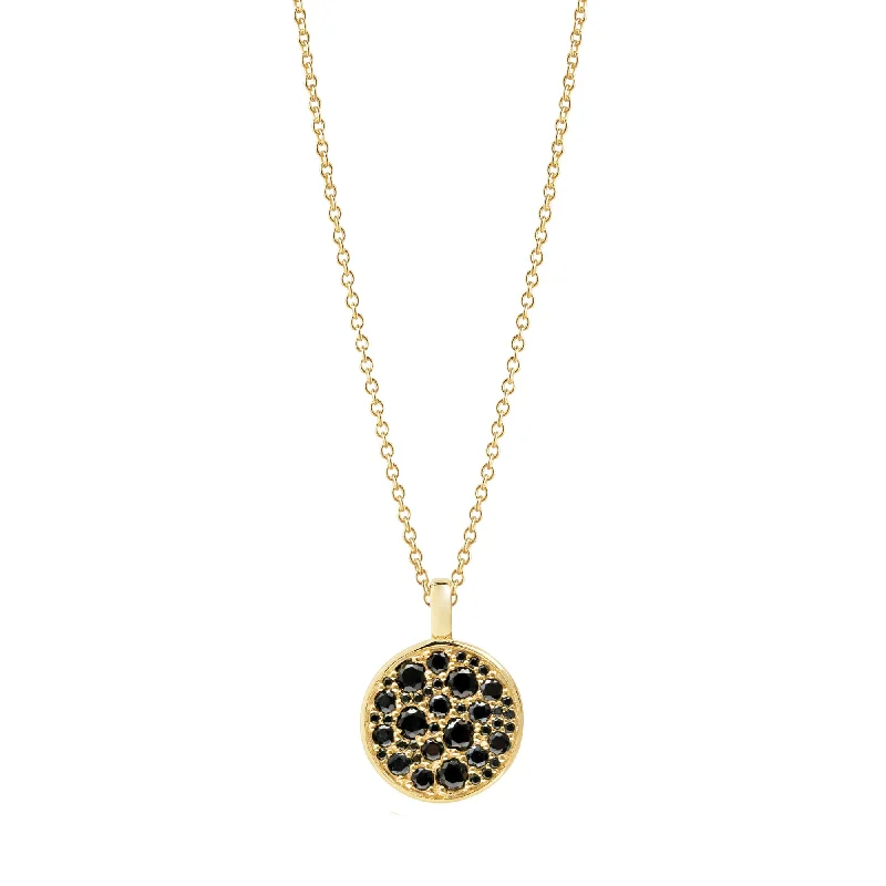 thin silver chain necklace Novara Gold Plated Necklace w. Black Zirconias