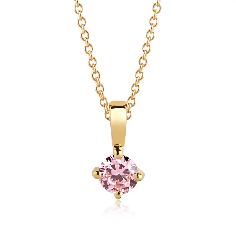 modern geometric drop earrings Princess Piccolo Round Gold Plated Necklace w. Pink Zirconias modern geometric drop earrings Princess Piccolo Round Gold Plated Necklace w. Pink Zirconias