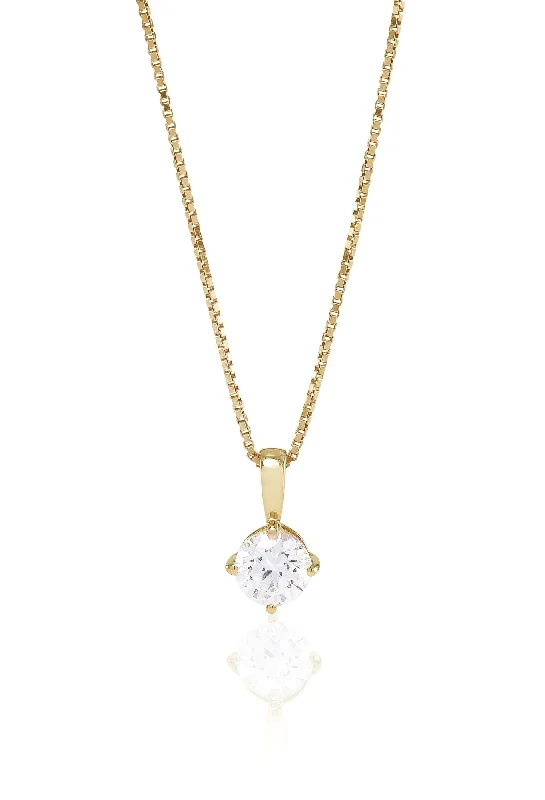 bohemian gemstone choker Princess Round 6mm. Gold Plated Necklace w. White Zirconias bohemian gemstone choker Princess Round 6mm. Gold Plated Necklace w. White Zirconias