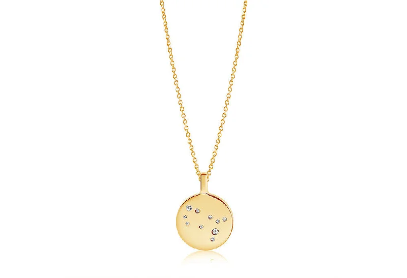 personalized gemstone pendant necklace Zodiaco Gemini Gold Plated Necklace w. White Zirconias personalized gemstone pendant necklace Zodiaco Gemini Gold Plated Necklace w. White Zirconias