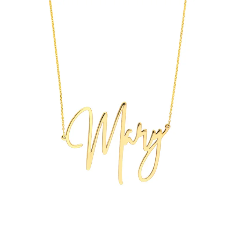 handcrafted turquoise necklace SIGNATURE FONT NAMEPLATE NECKLACE