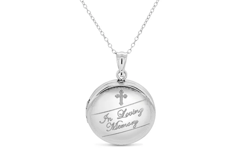 vintage-inspired moonstone necklace Casablanca Sterling Silver "In Loving Memory" Round Locket Necklace vintage-inspired moonstone necklace Casablanca Sterling Silver "In Loving Memory" Round Locket Necklace