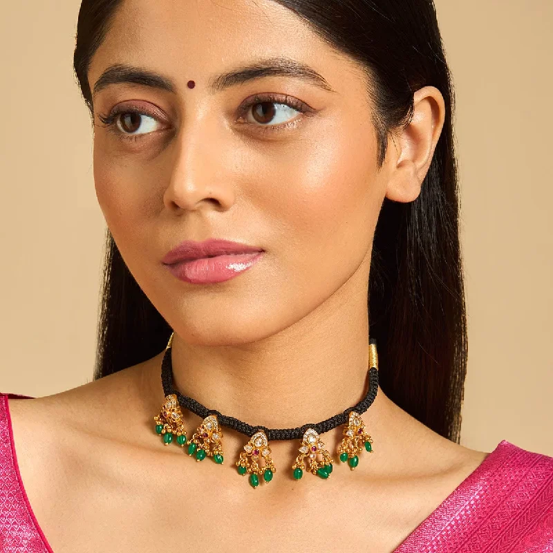 sleek black titanium ring Silver Temple Necklace 172600