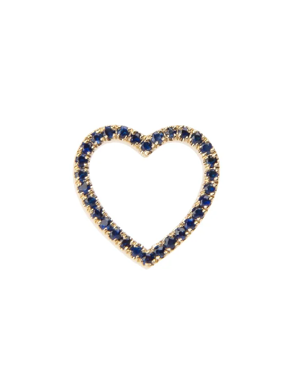 silver rope chain men Small Blue Sapphire Floating Heart Yellow Gold Charm