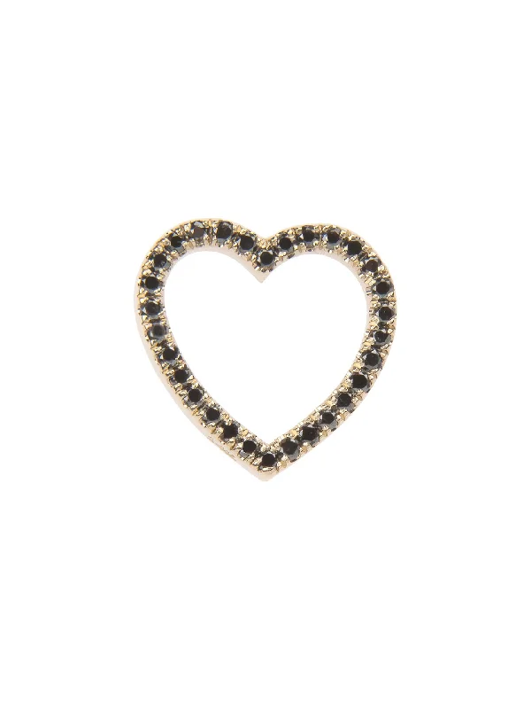 celestial moon and star bracelet Small Double Sided Black Diamond Floating Heart Yellow Gold Charm celestial moon and star bracelet Small Double Sided Black Diamond Floating Heart Yellow Gold Charm