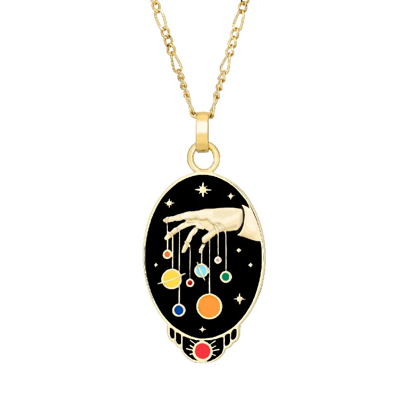 personalized zodiac birthstone necklace Solar System Necklace
