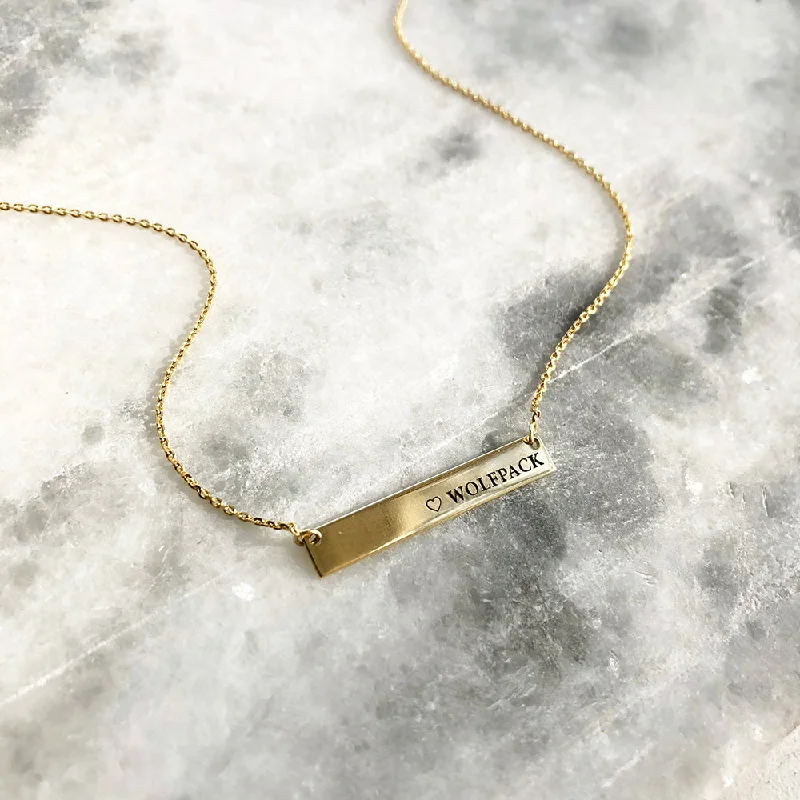 real diamond solitaire ring ENGRAVED GOLD BAR NECKLACE