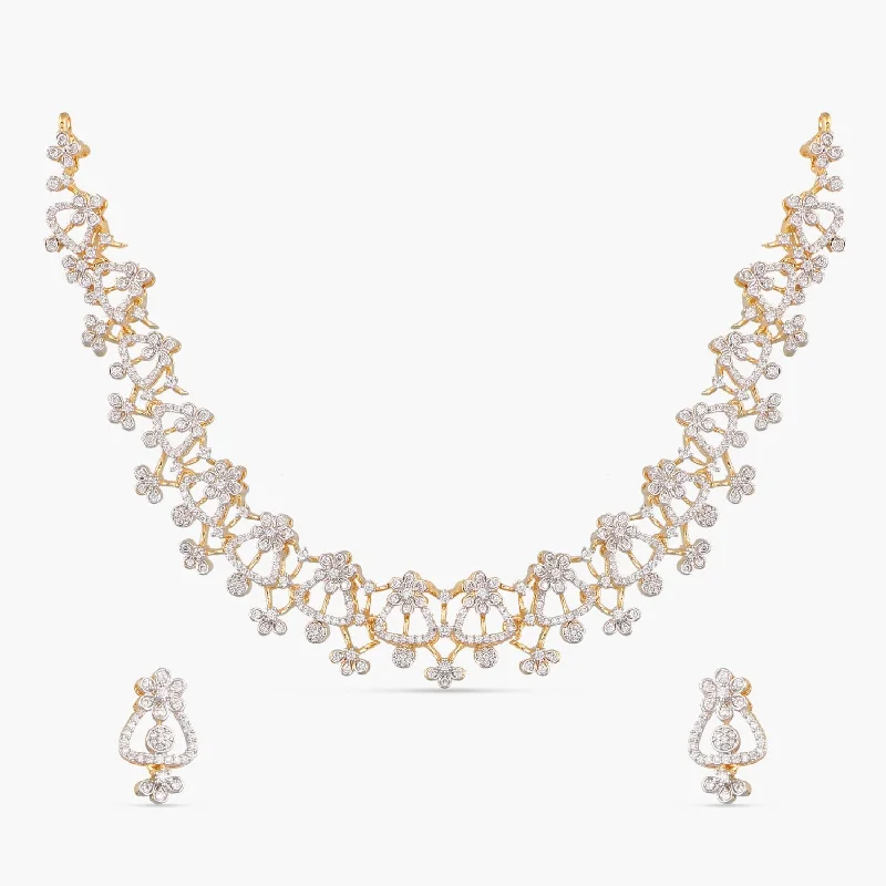 diamond wedding band for women Sophia CZ Silver Necklace Set