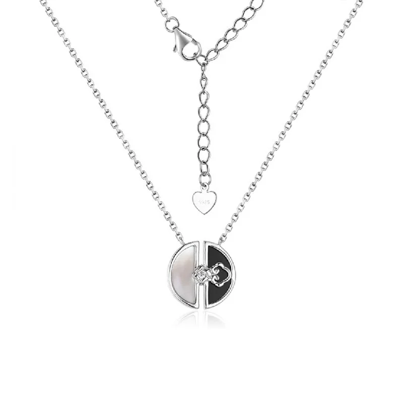 minimalist sapphire drop necklace Casablanca Sterling Silver White & Black Onyx Necklace minimalist sapphire drop necklace Casablanca Sterling Silver White & Black Onyx Necklace