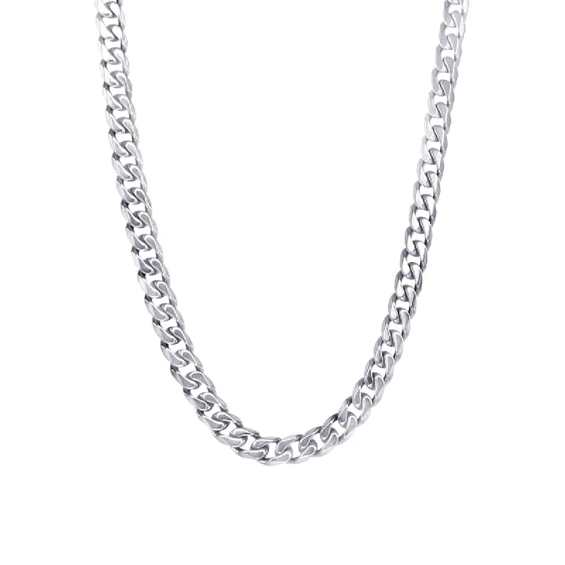 opal cluster ring unique STAINLESS STEEL CURB LINK CHAIN NECKLACE, 4.6MM WIDE