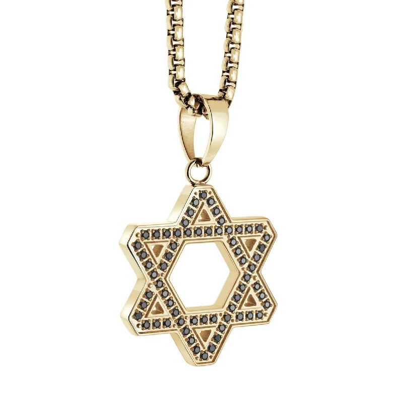 classic tennis bracelet white gold STAINLESS STEEL STAR OF DAVID PENDANT WITH BLACK CUBIC ZIRCONIA classic tennis bracelet white gold STAINLESS STEEL STAR OF DAVID PENDANT WITH BLACK CUBIC ZIRCONIA