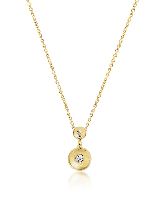 emerald-cut aquamarine necklace Nemara, 18K Yellow Gold + Diamond Pendant