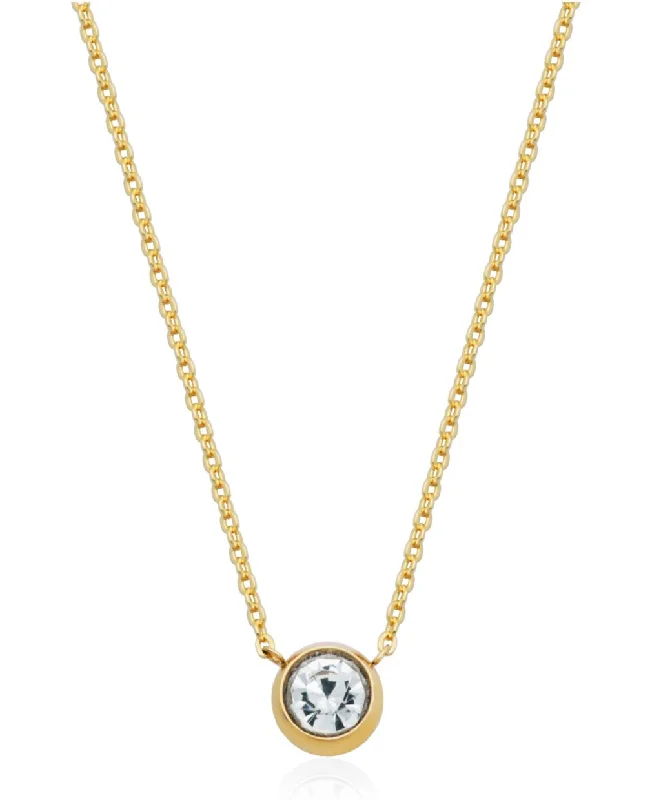 chunky gold chain necklace SteelX Bezel Necklace: Yellow Gold Plated