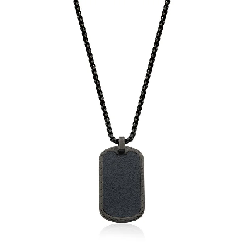 dainty birthstone ring for women Steelx Black Dog Tag Necklace