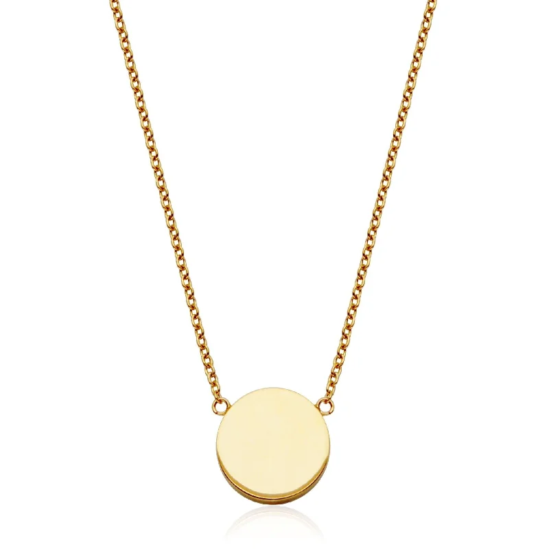 personalized couple’s keychain pendant Steelx Disc Necklace: Gold