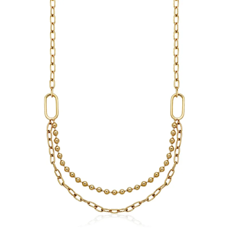 dainty gemstone drop earrings Steelx Double Link Necklace