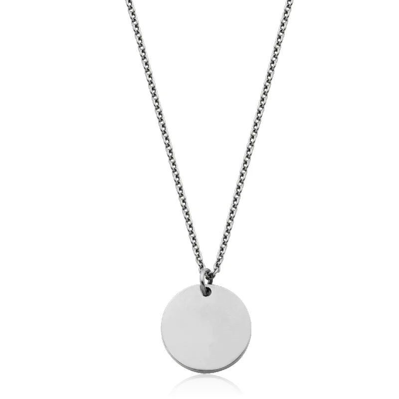 gemstone cluster earrings silver Steelx Engravable Disc Necklace