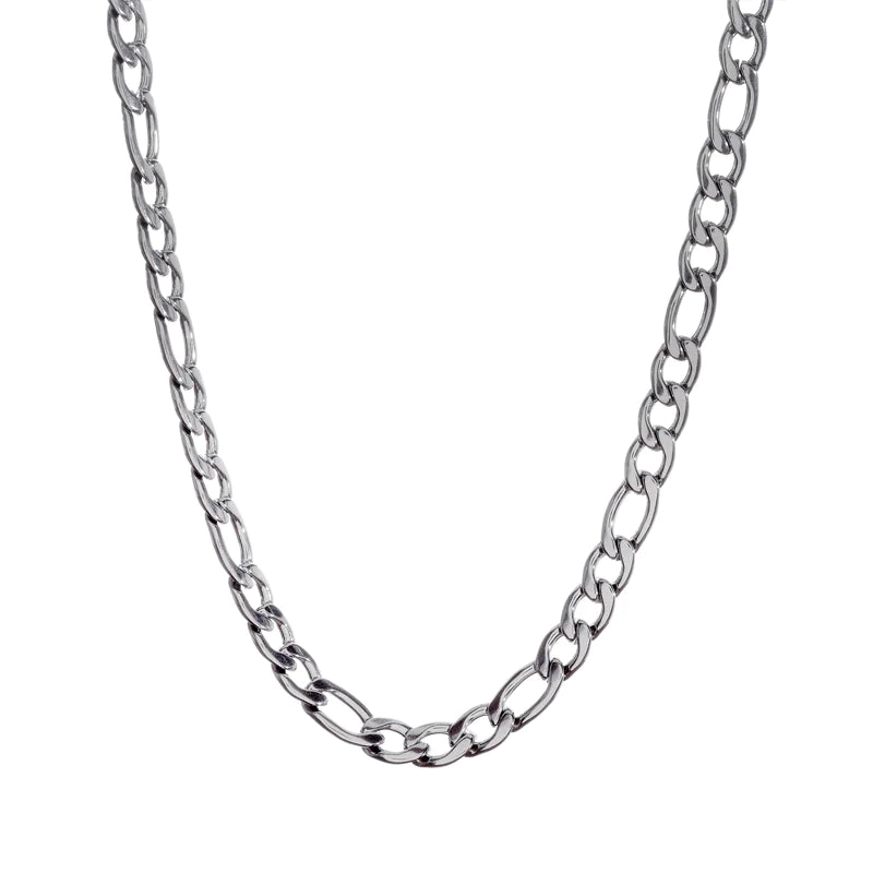 ethical lab-grown diamond ring Steelx Stainless Steel 5.8MM Men's Figaro Chain