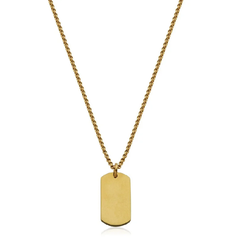 minimalist threader earrings gold Steelx Gold Plated Dog Tag
