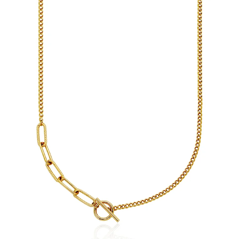 minimalist gold square earrings Steelx Gold Tone Paperclip Necklace