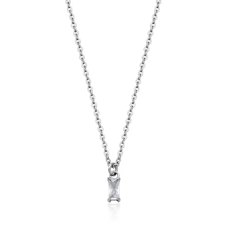 personalized engraved locket Steelx Stainless Steel Mini CZ Necklace