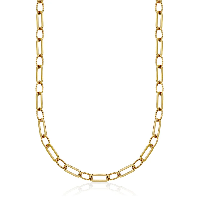 vintage citrine ring Steelx Stainless Steel Paperclip Chain Necklace: Gold Tone
