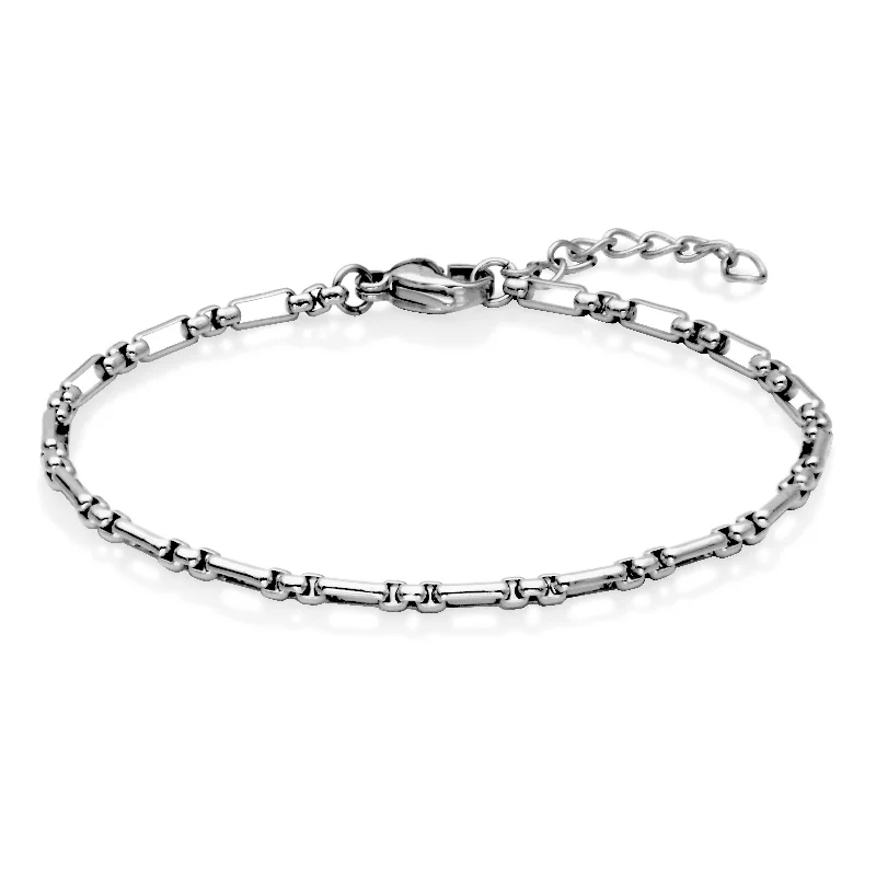 leather cuff bracelet men Steelx Stainless Steel Fancy Link Necklace